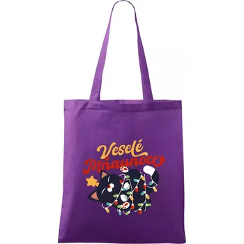 Veselé Mňaunoce - Taška bavlněná - 42 x 38 cm ( Fialová )