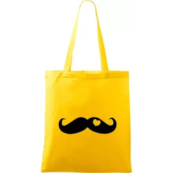 Mustache love - Taška bavlněná - 42 x 38 cm ( Žlutá )