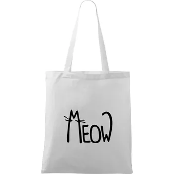 Meow - Mňau - Taška bavlněná - 42 x 38 cm ( Bílá )