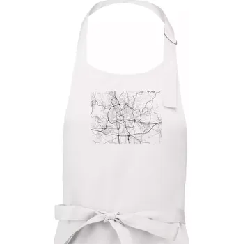 Kuchyňská zástěra Černobílá mapa Brno - Pánská zástěra na vaření - Univerzální velikost ( Bílá )
