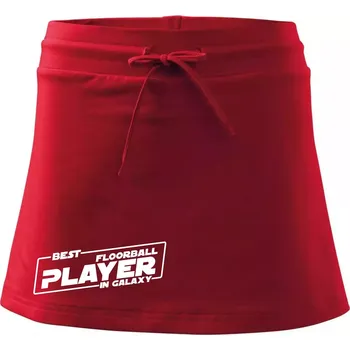 Dámská sukně Best floorball player in galaxy - Sportovní sukně - two in one - M ( Červená )