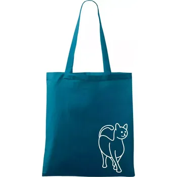 Ladná kočka - Taška bavlněná - 42 x 38 cm ( Petrolejová )