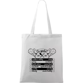 Nákupní taška Co upeču? - odškrtávací seznam cukroví - Taška bavlněná - 42 x 38 cm ( Bílá )