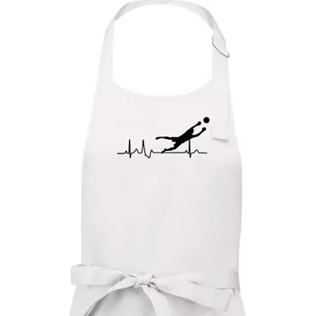 Kuchyňská zástěra Ekg fotbal brankář - Pánská zástěra na vaření - Univerzální velikost ( Bílá )