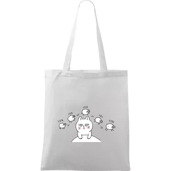 Unavená kočka nemůže spát - Taška bavlněná - 42 x 38 cm ( Bílá )
