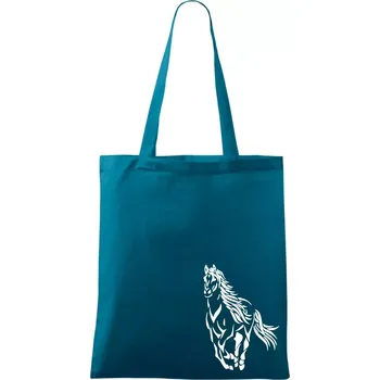 Kůň běžící - Taška bavlněná - 42 x 38 cm ( Petrolejová )