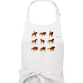 Kuchyňská zástěra Koně v kostce - Pánská zástěra na vaření - Univerzální velikost ( Bílá )