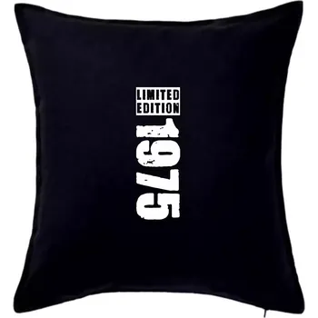 Polštář Limited edition 1975 pruh - Polštář 50x50 - 50x50 - Pouze potah ( Černá )