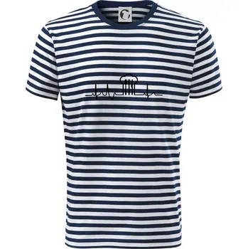 Pánská móda EKG kuchař čepice a příbory - Triko na vodu - 2XL ( Prouhovaná )