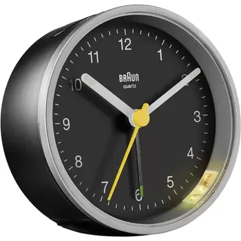 Budík Braun BC12 stříbrná černá (67102)