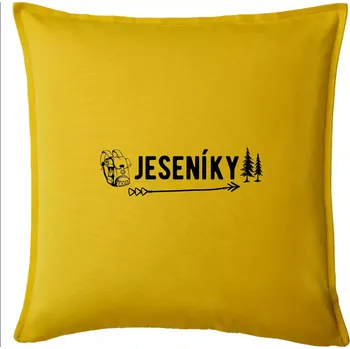 Polštář Jeseníky nápis - Polštář 50x50 - 50x50 - Pouze potah ( Žlutá )