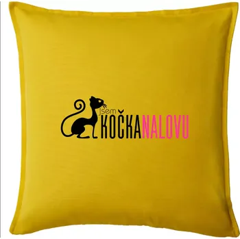 Polštář Jsem kočka na lovu - Polštář 50x50 - 50x50 - Pouze potah ( Žlutá )