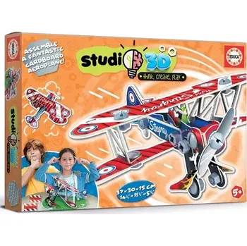 3D puzzle Puzzle dopravní prostředky Airplane 3D Studio Educa s plastovými šrouby od 5 let