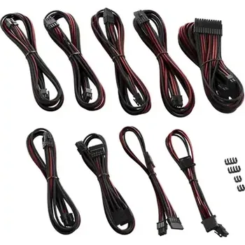 Kabel do PC CableMod PRO ModMesh RT-Series Kabel Kits pro ASUS ROG Seasonic - černo-tmavě červená (CM-PRTS-FKIT-NKKBR-R)