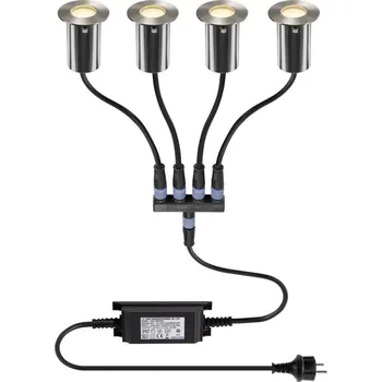 Venkovní osvětlení BIG WHITE (SLV) TRAIL-LITE® 60 sada 4 svítidel do země, 3000 K, IP67, kulatá, nerezová ocel / hliník 1008841