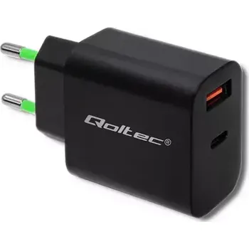 Qoltec 51713 USB - C + USB síťový adapter 18W černá (51713)