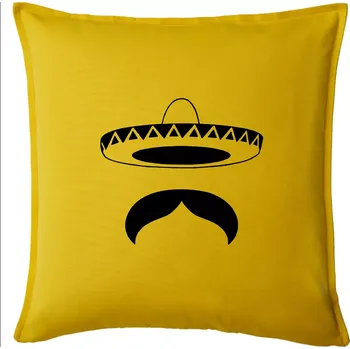 Polštář Mexican Mustache - Polštář 50x50 - 50x50 - Pouze potah ( Žlutá )