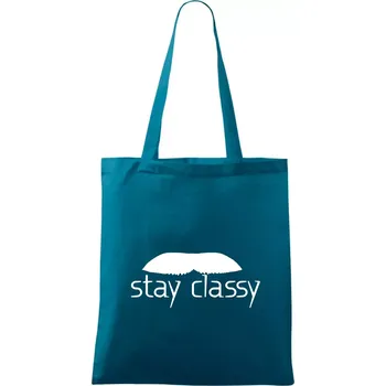 Stay Classy - mustache - Taška bavlněná - 42 x 38 cm ( Petrolejová )