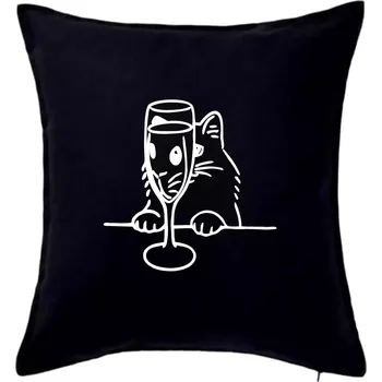 Polštář Kočka a sklínka - Polštář 50x50 - 50x50 - Pouze potah ( Černá )