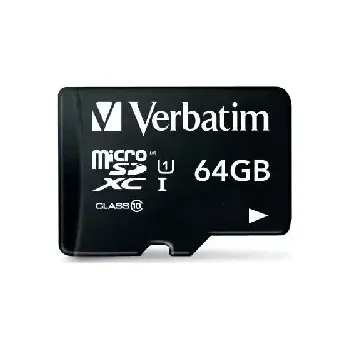 Paměťová karta Verbatim MicroSDXC 64GB paměťová karta s adaptérem/ Class 10 (44084)