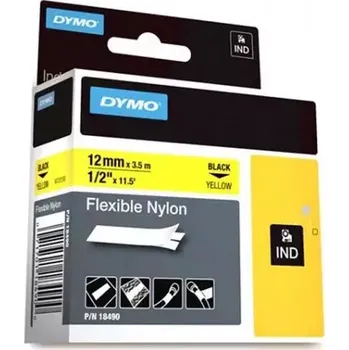 Pásek do tiskárny Dymo originální páska do tiskárny štítků 12mm x 3.5m (žlutý podklad) (18490-D)