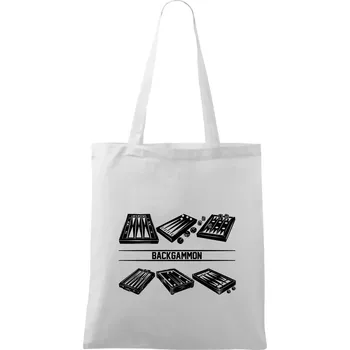 Backgammon černý set - Taška bavlněná - 42 x 38 cm ( Bílá )