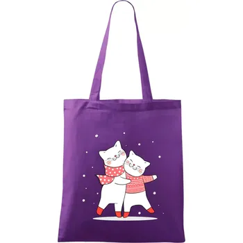 Kočky ve svetru - Taška bavlněná - 42 x 38 cm ( Fialová )