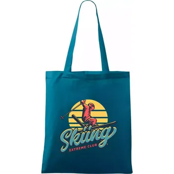 Nákupní taška Skiing winter extreme cup - Taška bavlněná - 42 x 38 cm ( Petrolejová )