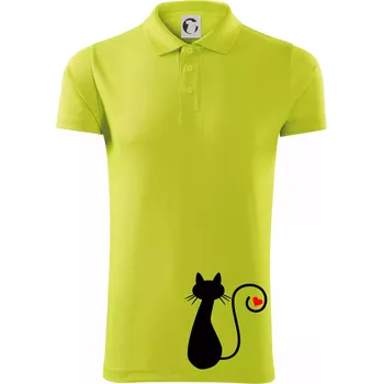 Pánská košile Zamilovaná kočka ocásek - Polokošile Victory sportovní (dresovina) - L ( Limetková )
