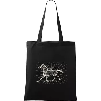 Kůň a paprsky - Taška bavlněná - 42 x 38 cm ( Černá )