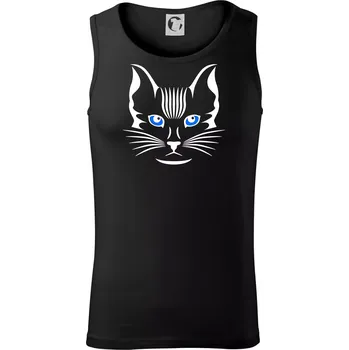 Pánská móda Kočka hlava skica - Tílko pánské Core - S ( Černá )