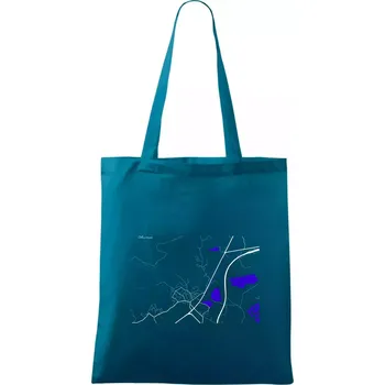Chlumec 403 39 mapa s vodními toky - Taška bavlněná - 42 x 38 cm ( Petrolejová )