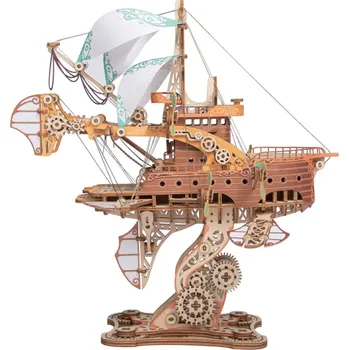 Dřevěná hračka Dřevěné 3D puzzle model Vesmírné lodi