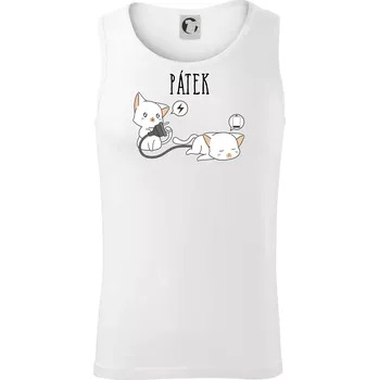 Kočky bez energie pátek - Tílko pánské Core - XL ( Bílá )