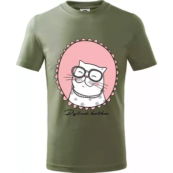 Chlapecké tričko Pyšná kočka růžová - Tričko dětské bavlněné - 146 cm/10 let ( Khaki )