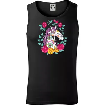 Pánské termoprádlo Kůň barevný s květinami - Tílko pánské Core - XL ( Černá )