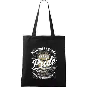Nákupní taška Beard Pride - Taška bavlněná - 42 x 38 cm ( Černá )