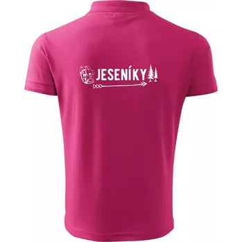 Pánská košile Jeseníky nápis - Polokošile pánská Pique Polo 203 - 5XL ( Purpurová )