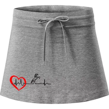Dámská sukně Moje srdce bije pro koně - Sportovní sukně - two in one - XL ( Tmavě šedý melír )