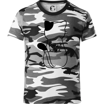 Chlapecké tričko Pořád kočka - Dětské maskáčové triko - 122 cm/6 let ( Šedý maskáč )