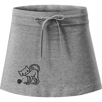 Dámská sukně Kočka - Klubíčko - prsa - Sportovní sukně - two in one - XL ( Tmavě šedý melír )