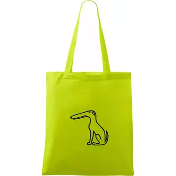 Barzoj obrys černý (Moňas) - Taška bavlněná - 42 x 38 cm ( Limetková )