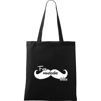 Nákupní taška Free Mustache rides - Taška bavlněná - 42 x 38 cm ( Černá )