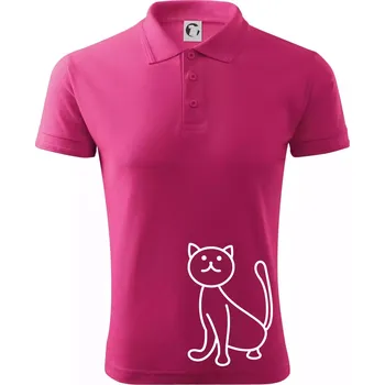 Pánská košile Kočka kouká - Polokošile pánská Pique Polo 203 - 5XL ( Purpurová )