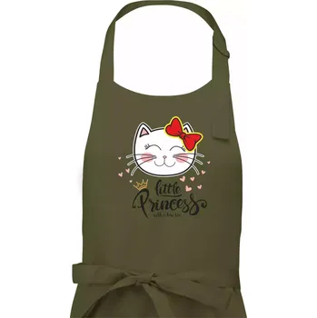 Kuchyňská zástěra Kočka little princess - Pánská zástěra na vaření - Univerzální velikost ( Khaki )