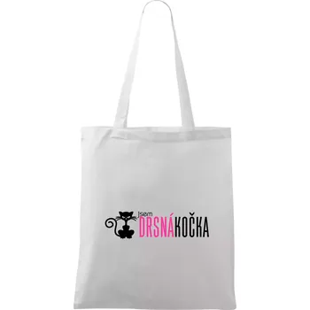 Jsem drsná kočka - Taška bavlněná - 42 x 38 cm ( Bílá )