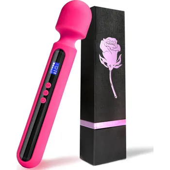 Vibrátor SuperLove Digital Strong AkuWand Massager Extra Large Neon Pink