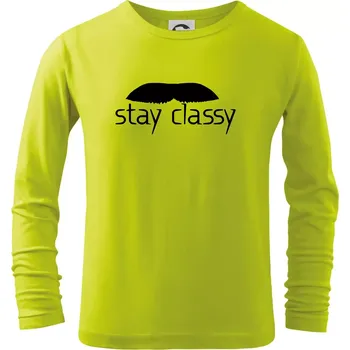 Dětská móda Stay Classy - mustache - Triko dětské Long Sleeve - 134 cm/8 let ( Limetková )