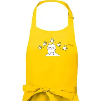 Kuchyňská zástěra Unavená kočka nemůže spát - Dámská zástěra na vaření - Univerzální velikost ( Žlutá )