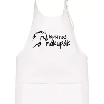 Kuchyňská zástěra Lepší než nákupák - Dětská zástěra na vaření - Univerzální velikost ( Bílá )